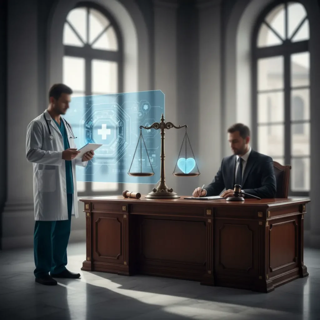 Teletıp uygulamasında hastayı dinleyen doktor