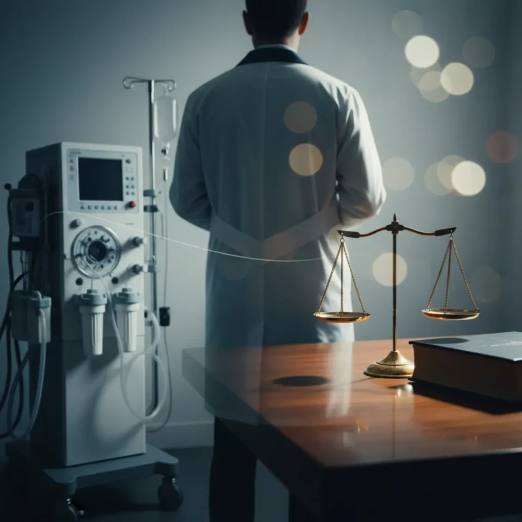Diyaliz hastası ve doktor görüşmesi